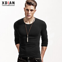續(xù)點(diǎn)（XDIAN） 長(zhǎng)袖 男士T恤 圓領(lǐng)黑色 