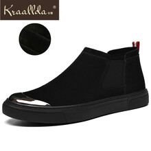 卡搭（kraallda）男士黑底高幫加絨款 37