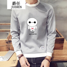 騎士普?。≒utino Rider） 長(cháng)袖 男士T恤 大白(圓領(lǐng))灰色 S，XL，L，XXL，M