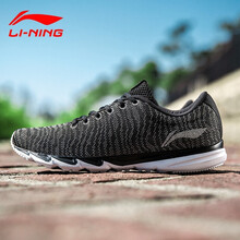 李寧（LI-NING）跑步鞋(飛織款)新基礎(chǔ)黑/銀灰色 