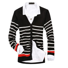 2014春秋新<em>男针织开衫V领</em> 修身时尚长袖针织