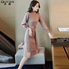 燈籠袖毛衣連衣裙