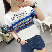 美嘉莉（MEIJIALI） 蕾絲 短袖 T恤 女 圓領(lǐng)