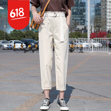 歌薇爾 高腰 直筒褲 女 九分褲 休閑褲