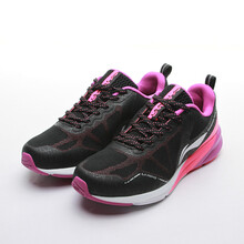 李寧（LI-NING）跑步鞋新基礎黑/熒光梅紫/熒光果粉 35