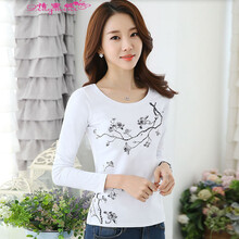 情蜜妮（QINGMINI） 鑲鉆，印花 短袖 T恤 女 圓領(lǐng)