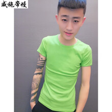 語莀小好 短袖 男士T恤 果綠色 