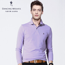 與狼共舞（DANCING WOLVES） 長(cháng)袖 男士T恤 粉紫色 