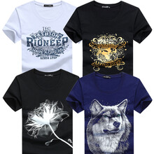 傲信鳥(niǎo) 短袖 男士T恤 一支花黑+狼頭藍+金花黑+復古白 