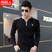 南極人（Nanjiren） 長(cháng)袖 男士T恤 黑色 L