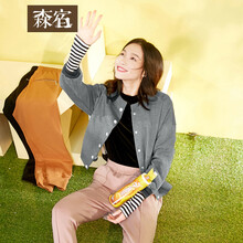 森宿 圓領(lǐng) 長袖 女 短外套 刺繡