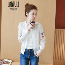 蘭普麗（LANPULI） 圓領(lǐng) 長袖 女 短外套 紗網(wǎng)