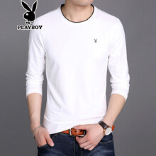 花花公子（PLAYBOY ESTABLISHED 1953） 長(zhǎng)袖 男士T恤 白色 XXXL