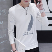 茜靚（Chyllirn） 長(zhǎng)袖 男士T恤 6130白色 XL
