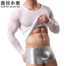 蕾絲小蜜（LEISIXIAOMI） 長袖 男士T恤 白色 
