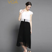 VOA 純色 拼接，印花 連衣裙