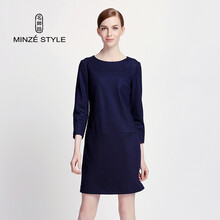 名師路（MINZE STYLE） 純色 拉鏈 連衣裙