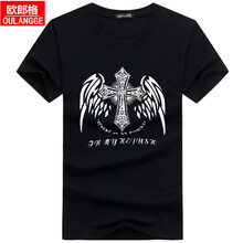 歐郎格（OULANGGE） 短袖 男士T恤 黑色 XXXL