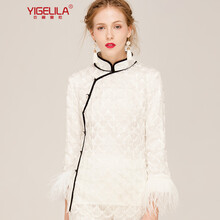 衣閣里拉（YIGELILA） 立領(lǐng) 長(cháng)袖 女 短外套 蕾絲
