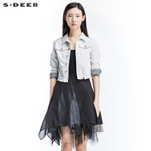 S.DEER  長(cháng)袖 女 短外套 口袋，做舊