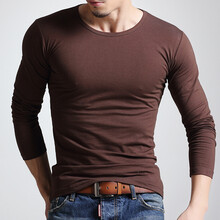 SAKA ZULU 長(cháng)袖 男士T恤 咖啡色 XL，L，M，XXL