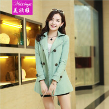 韩琦伊娜2014秋装新款女装时尚中款风衣外套