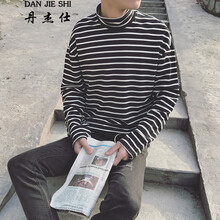 丹杰仕（DANJIESHI） 長袖 男士T恤 黑白條 M