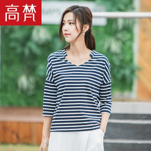 高梵 印花 短袖 T恤 女 V領(lǐng)
