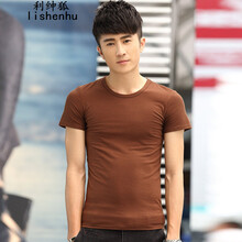 利紳狐（lishenhu） 短袖 男士T恤 咖啡色圓領(lǐng)21 