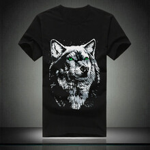 凱迪貝都 長(cháng)袖 男士T恤 狼頭黑 S