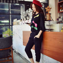 粉紅大布娃娃  哈倫褲 女 七分褲 休閑褲