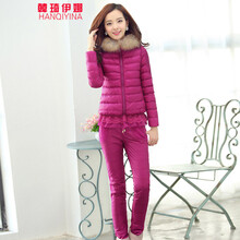 韩琦伊娜2014新款秋冬女装 韩版休闲加绒卫衣