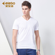 愛(ài)登堡（edenbo） 短袖 男士T恤 白色07-V領(lǐng) 