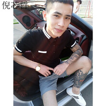 倪芯哲（N.XINZHE） 短袖 男士T恤 黑色 S