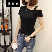 秀衫衫 露肩 短袖 T恤 女 圓領(lǐng)