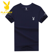 花花公子（PLAYBOY） 短袖 男士T恤 藍(lán)色 L