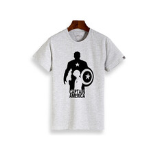 萌俠（mengxia） 短袖 男士T恤 灰色 美隊剪影 