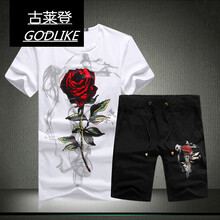 古萊登（GODLIKE） 短袖 男士T恤 白衣黑褲 M