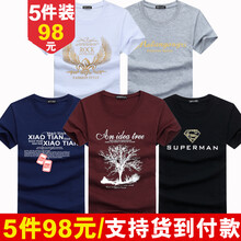 賓宇兄弟（BINYUXD） 短袖 男士T恤 金翅白+木蘭淺灰+項鏈男+樹酒紅+金超人黑 加大