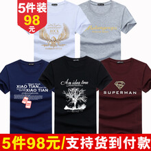 賓宇兄弟（BINYUXD） 短袖 男士T恤 金翅白+木蘭淺灰+項(xiàng)鏈藍(lán)+樹(shù)黑+金超人酒紅 加大
