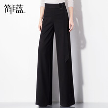 簡(jiǎn)非藍(lán) 高腰 闊腳褲 女 長(zhǎng)褲 休閑褲