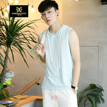 C2潮朝（C2 CHAO CHAO） 無(wú)袖 男士T恤 藍(lán)色 XL，L，M，XXL