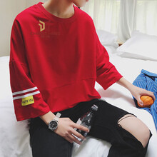 C2潮朝（C2 CHAO CHAO） 長袖 男士T恤 紅色255-705- XL，L，M，XXL
