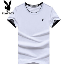 花花公子（PLAYBOY） 短袖 男士T恤 白色（圓領(lǐng)） 
