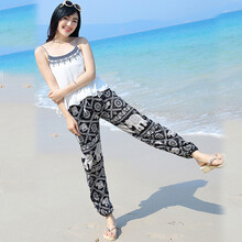 西牧子 高腰 燈籠褲 女 長(cháng)褲 休閑褲