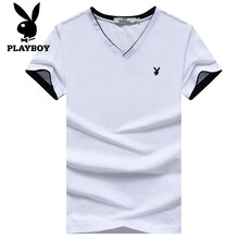 花花公子（PLAYBOY） 短袖 男士T恤 白色（V領(lǐng)） XL