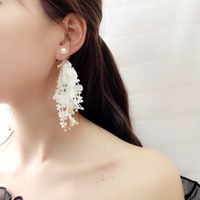 水鉆花朵流蘇耳環(huán)