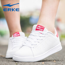 鴻星爾克（ERKE）板鞋正白/三角梅紅076 