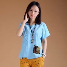 琢蔲 口袋，貼布，立體裝飾 短袖 T恤 女 圓領(lǐng)