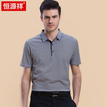恒源祥 短袖 男士T恤 953101-黑色 S，XL，L，M，加大，XXL，XXXL